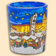 Weihnachtsmarkt Votivglas 6 cm von Kerzenfarm Hahn, mit identischem Motiv auf dem 11 cm  und 15 cm Leuchtglas