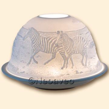 Zebras Porzellan Windlicht Lithophanie, Dome Lights, Starlights Windlichter, Kerzenfarm Hahn