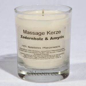 Massagkerze Zedernholz Amyris von Heaven Scent mit balsamischem Holzduft �therischer �le, aus nat�rlichem Pflanzenwachs hergestellt